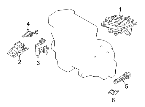 2016 Chevrolet City Express Engine & Trans Mounting Side Mount Bracket Diagram for 19316067