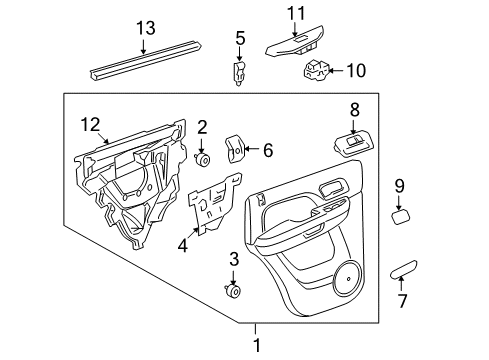 2009 Chevrolet Tahoe Interior Trim - Rear Door Water Deflector Diagram for 22778726