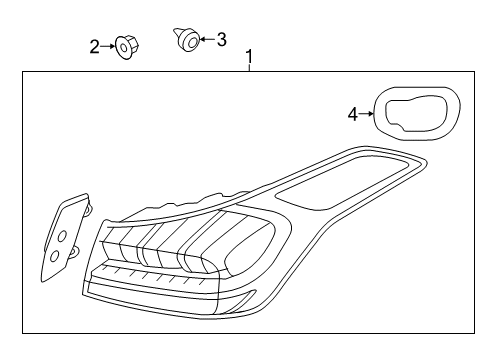 2017 Genesis G80 Tail Lamps Lamp Assembly-Rear Combination, RH Diagram for 92402-B1130