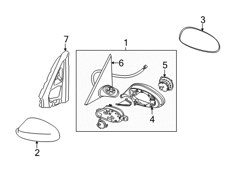 2007 BMW 328i Outside Mirrors Outside Mirror Heated With Memory, Right Diagram for 51167176180