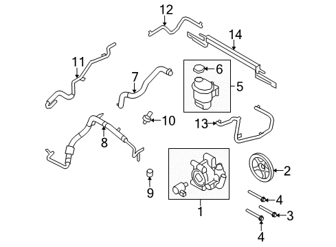 2010 Ford Flex P/S Pump & Hoses, Steering Gear & Linkage Lower Return Tube Diagram for AG1Z-3A713-C