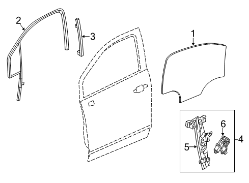 2017 Chevrolet Trax Rear Door Fixed Glass Diagram for 94518427