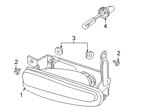 2001 Saturn L100 Bulbs Lamp Asm, Front Fog Diagram for 90584064