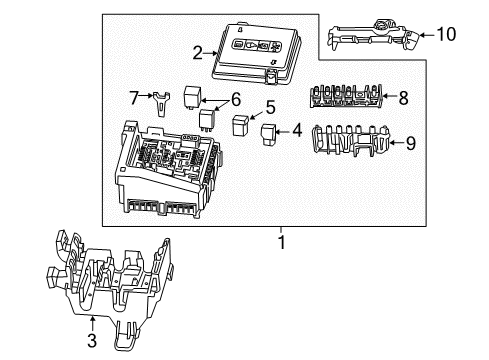 2021 Chevrolet Camaro Fuse & Relay Top Cover Diagram for 84178740