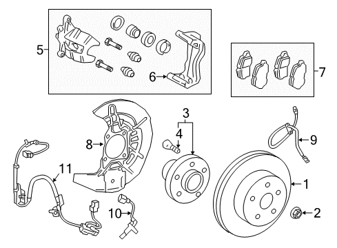 2020 Lexus RX350 Front Brakes Mounting, Disc Brake Diagram for 47722-0E060