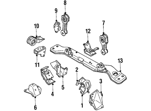 1985 Chevrolet Sprint Engine Mounting Bushing, Engine Side Mounting Diagram for 96068282