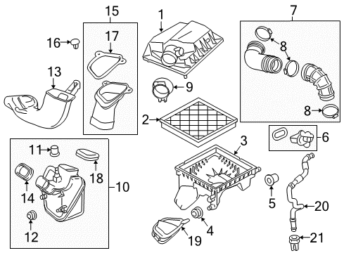 2016 Chevrolet Cruze Limited Air Intake Upper Cover Diagram for 13383989