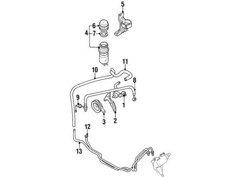 1996 Acura SLX P/S Pump & Hoses, Steering Gear & Linkage Hose Flex Power Steering Diagram for 8-97220-587-1