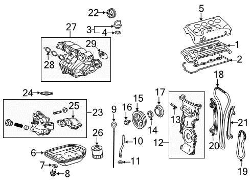 2010 Scion tC Throttle Body Dipstick Diagram for 15301-28031