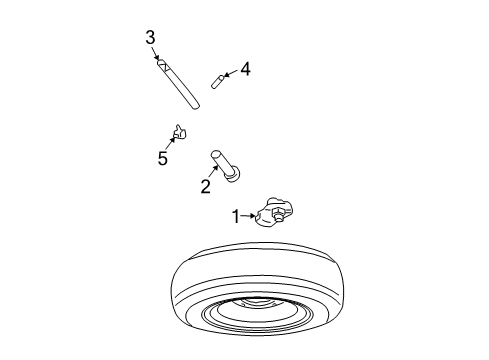 2011 GMC Savana 1500 Spare Tire Carrier Shaft Retainer Diagram for 11561546