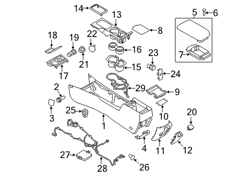 2011 Ford Fusion Console Finish Panel Diagram for 9E5Z-54045A76-AA