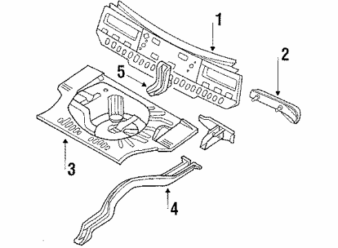 1984 Nissan Stanza Rear Body Floor-Rear Rear Diagram for 74514-D1030