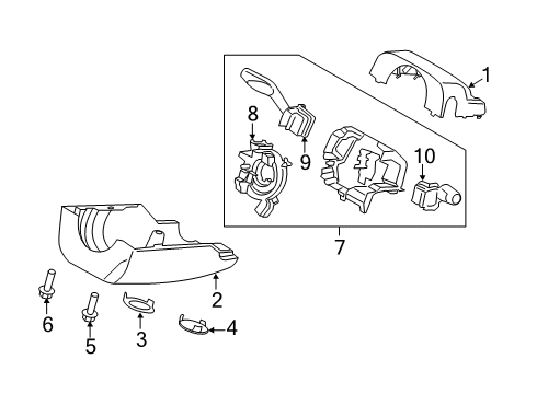 2017 Ford Fusion Shroud, Switches & Levers Housing Diagram for HG9Z-3F791-DB