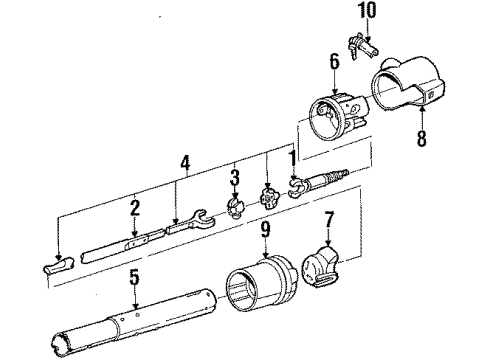 1986 Chevrolet Cavalier Ignition Lock Rotor Diagram for 10497452