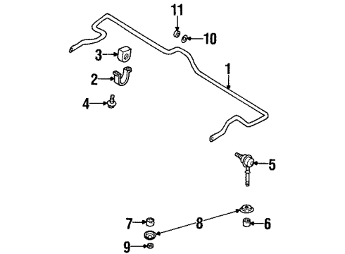 1999 Nissan Sentra Stabilizer Bar & Components - Front Nut Hex Diagram for 08912-8401A