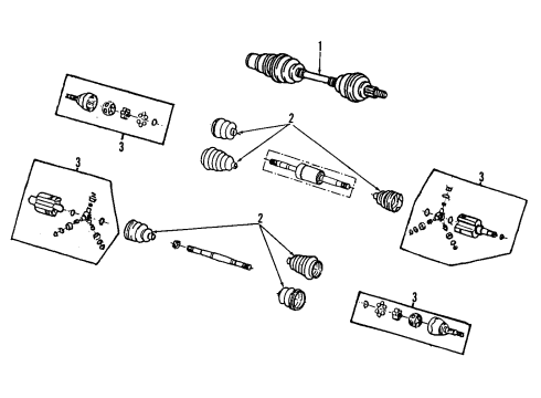 2000 Pontiac Bonneville Front Axle Joint Kit, Front Wheel Drive Shaft Tri-Pot Diagram for 26075590