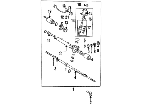 1995 Toyota Celica P/S Pump & Hoses, Steering Gear & Linkage Steering Rack End Sub-Assembly Diagram for 45503-29515