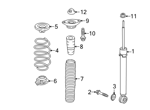 2019 Honda Accord Shocks & Components - Rear Washer, Shock Absorber (Lower)(RR) Diagram for 90520-TVA-A00
