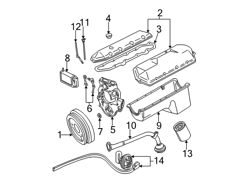 2000 Ford F-250 Super Duty Engine Parts, Mounts, Cylinder Head & Valves, Camshaft & Timing, Oil Pan, Oil Pump, Crankshaft & Bearings, Pistons, Rings & Bearings Dipstick Diagram for F81Z-6750-DA