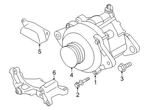 2015 Scion FR-S Alternator Alternator Bracket Diagram for SU003-06448