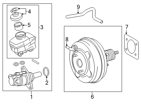 2016 Lexus RC200t Hydraulic System Cylinder Sub-Assy, Brake Master Diagram for 47201-30870