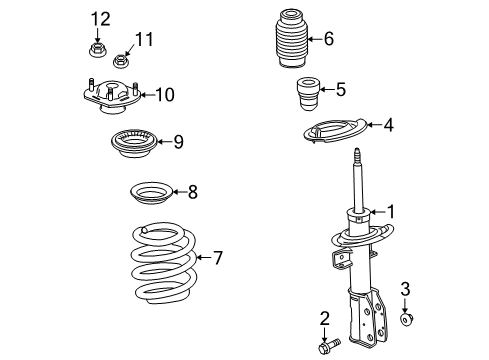 2016 Buick Enclave Struts & Components - Front Strut Diagram for 23239961