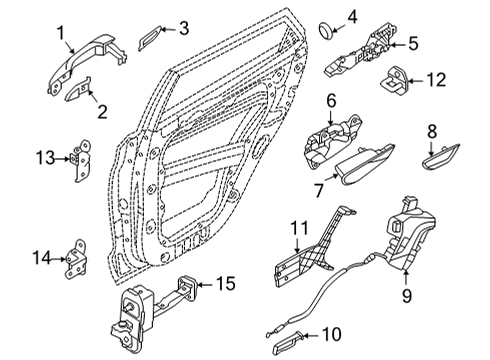 2022 Hyundai Tucson Lock & Hardware HANDLE ASSY-REAR DOOR INSIDE, R Diagram for 83620-N9000-LS5