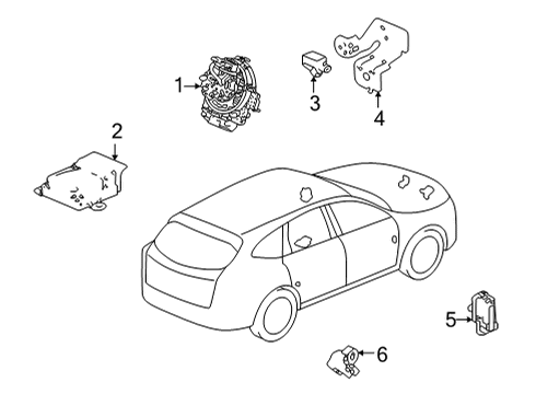 2022 Acura MDX Air Bag Components Sensor Assembly Diagram for 77990-TYA-A02