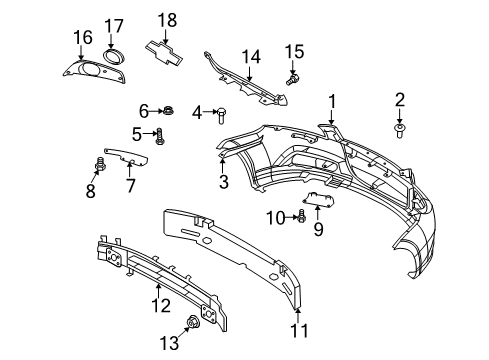 2009 Chevrolet Aveo5 Front Bumper Impact Bar Diagram for 96808231