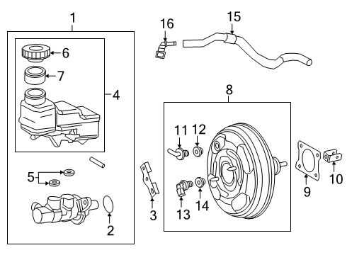 2020 Toyota Corolla Hydraulic System Vacuum Hose Diagram for 44772-02160