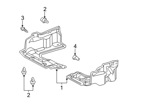 2004 Toyota Corolla Splash Shields Under Cover Diagram for 51442-02160