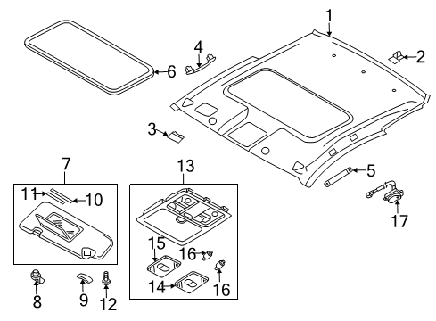 2005 Infiniti G35 Sunroof Lamp Assembly-Map Diagram for 26430-AC860