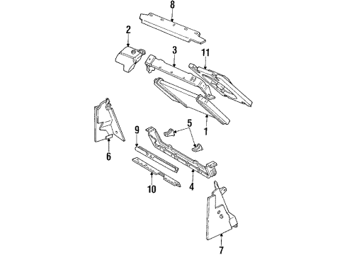 1988 Pontiac Fiero Radiator & Components, Cooling Fan Upper Radiator Hose Assembly Diagram for 10042610