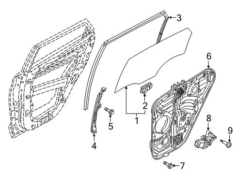 2018 Hyundai Tucson Rear Door Channel & Run Assembly-Delta Lower, L Diagram for 83550-D3000