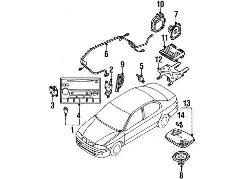 2002 Infiniti G20 Sound System Condenser-Rear Defogger Diagram for 28357-45V00