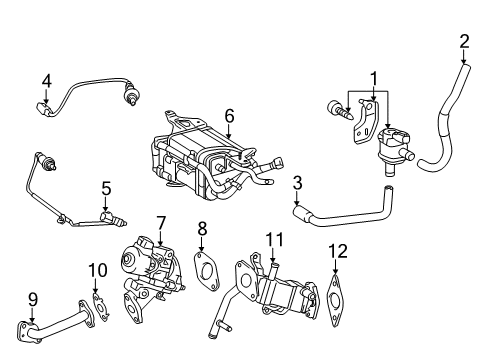 2017 Lexus CT200h Powertrain Control Pipe Assembly, EGR Diagram for 25610-37012