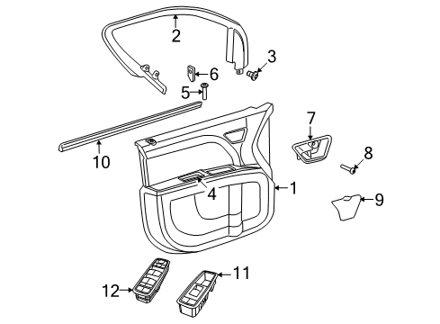 2020 Dodge Journey Interior Trim - Front Door Screw Diagram for 6509795AA