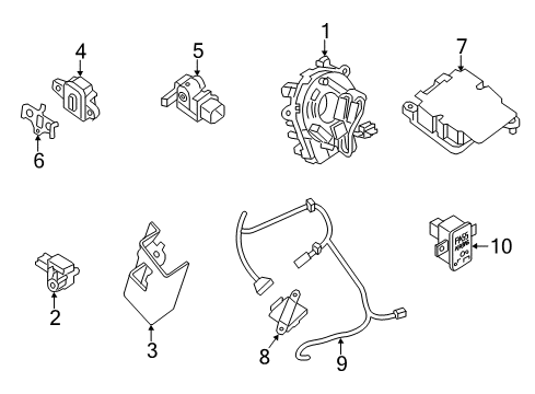 2018 Nissan Sentra Air Bag Components Steering Air Bag Wire Assembly Diagram for 25554-3SG0A