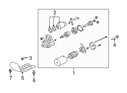 2012 Mitsubishi Outlander Starter Bolt Diagram for MF140269