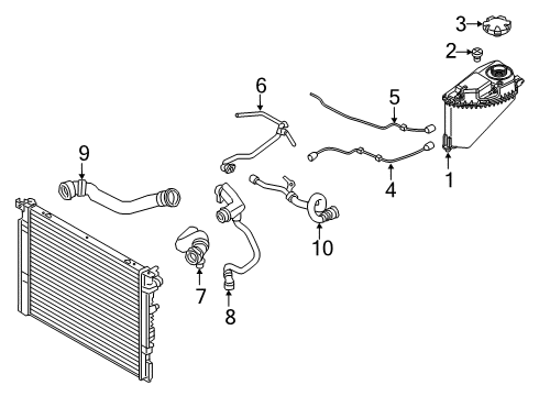 2018 BMW M550i xDrive Hoses, Lines & Pipes Pipe, Radiator-Expansion Tank Diagram for 17128602668