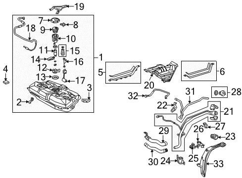 2005 Scion tC Fuel Supply Fuel Tank Support Diagram for 77158-68010