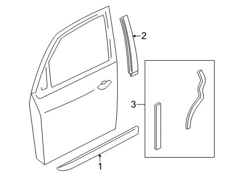 2002 Ford Focus Exterior Trim - Door Body Side Molding Diagram for 5S4Z-6120938-DAA