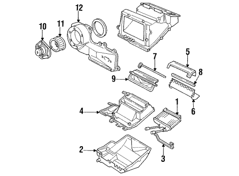 1992 Buick Skylark Heater Components Heater Control Selector Switch Assembly Diagram for 16248149