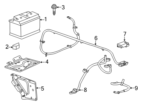 2018 GMC Sierra 2500 HD Battery Battery Cable Diagram for 84348533