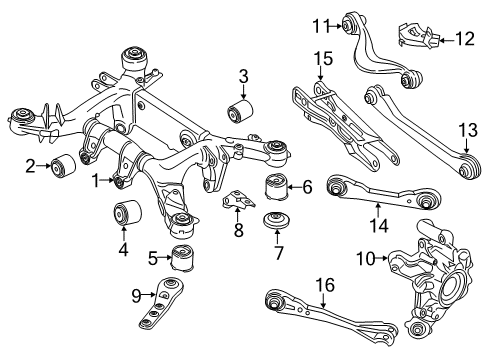2016 BMW 750i Rear Suspension Components, Lower Control Arm, Upper Control Arm, Ride Control, Stabilizer Bar Wheel Carrier, Rear Left Diagram for 33306865661