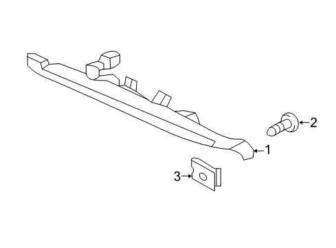 2020 Acura MDX High Mount Lamps Light Assembly Diagram for 34270-TZ5-A01