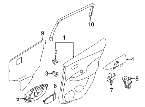 2012 Nissan Leaf Switches Cover-SASH Diagram for 822D4-3NA0A