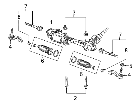 2016 Chevrolet Camaro Steering Column & Wheel, Steering Gear & Linkage Gear Assembly Diagram for 84888218