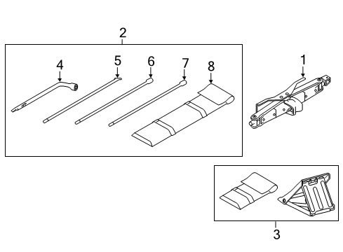 2019 Nissan Titan XD Jack & Components Tool Set-Standard Diagram for 99501-7S200