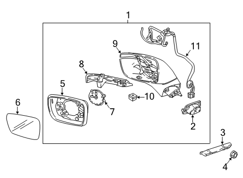 2020 Buick Enclave Outside Mirrors Mirror Assembly Diagram for 84356413